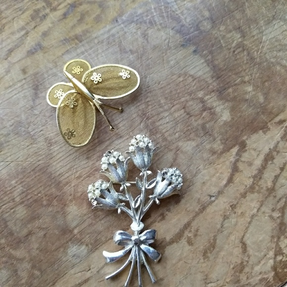 Vintage Napier flower bouquet brooch pin - Picture 5 of 5